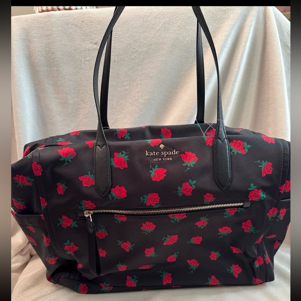 New Gorgeous Kate Spade Rose Travel Duffel Bag